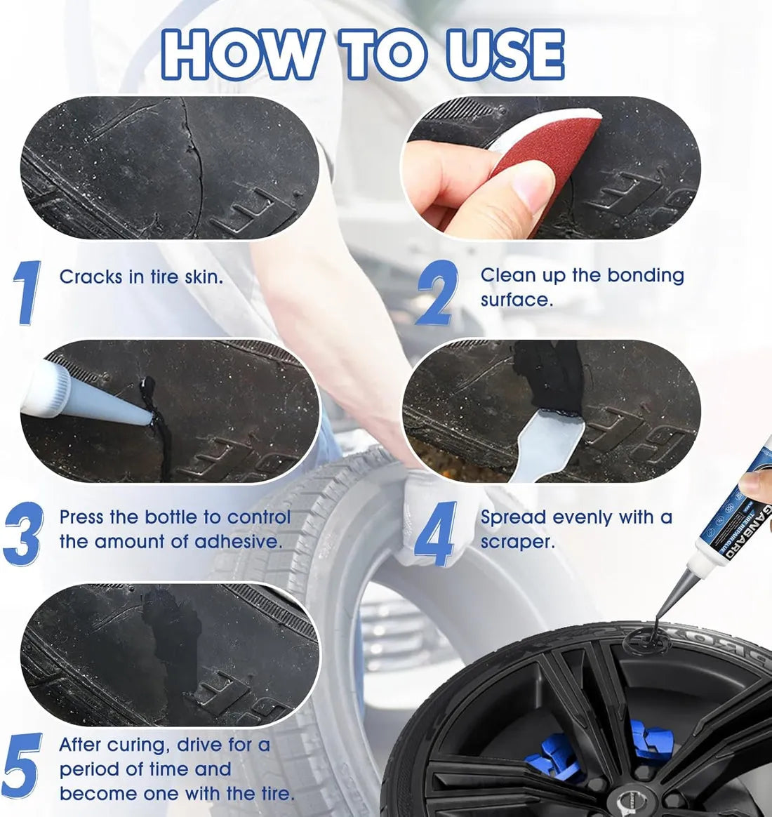 Waterproof Flexible Tyre Repair Adhesive
