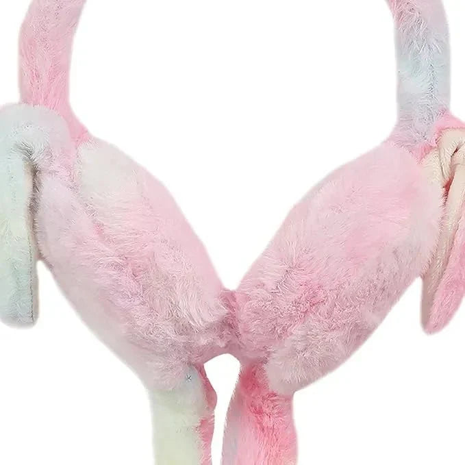 Girls Winter Plush Earmuffs with Moving Bunny Ears