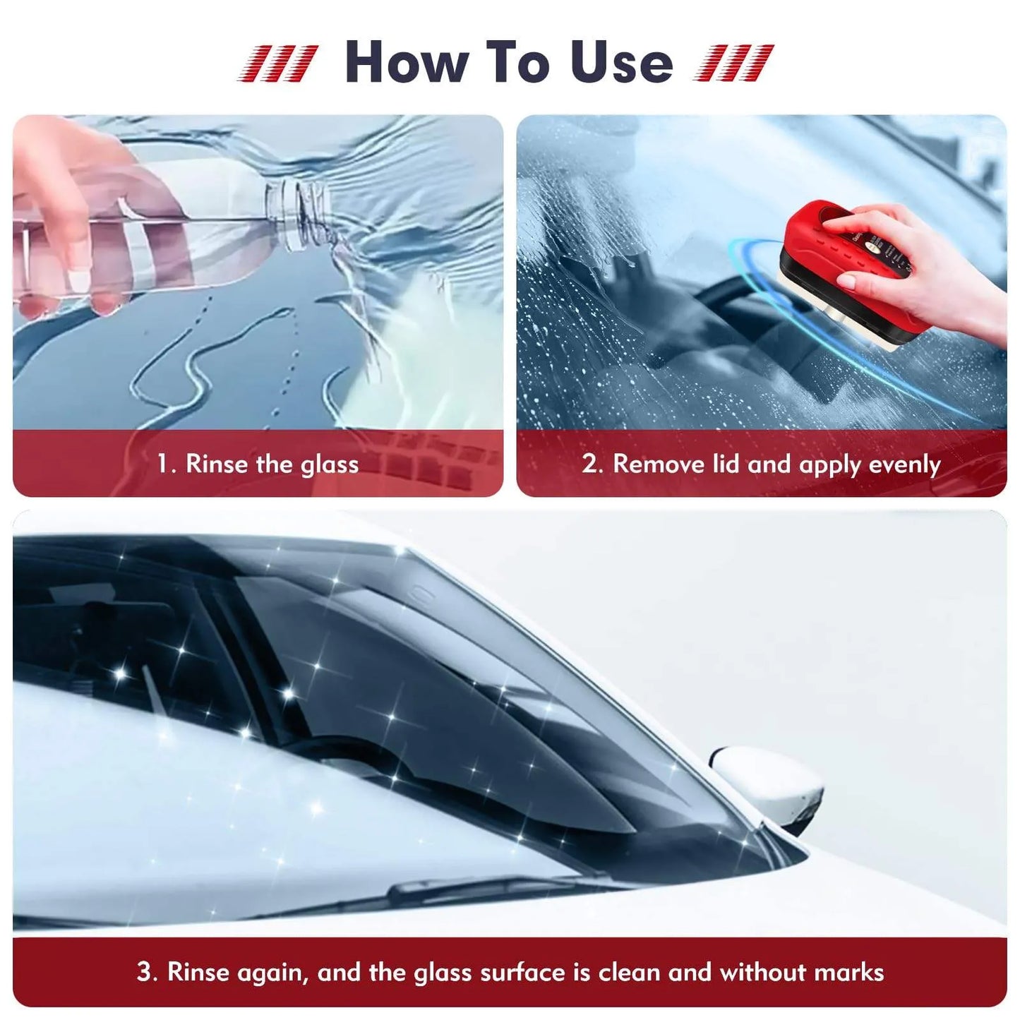 Car Glass Oil Film Remover with Cleaning Brush