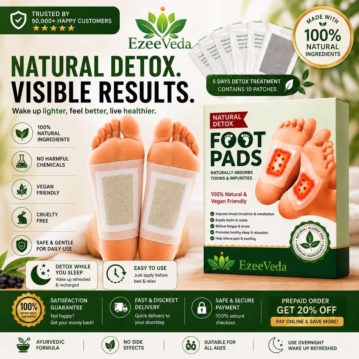 Overnight Foot Renewal Patches | Buy 1 Get 1 Free