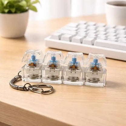 4-Key Mechanical Keyboard Switch Fidget Keychain
