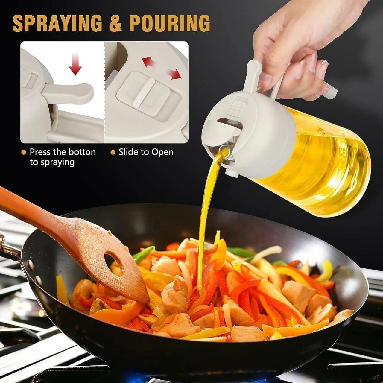 2-in-1 Oil Dispenser & Mist Spray Bottle (500ml)