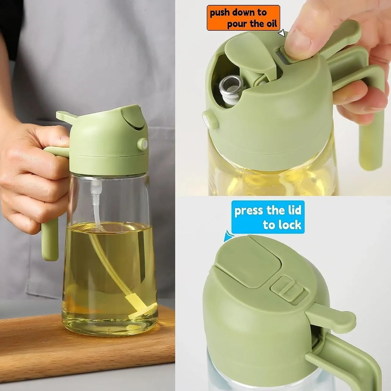 2-in-1 Oil Dispenser & Mist Spray Bottle (500ml)