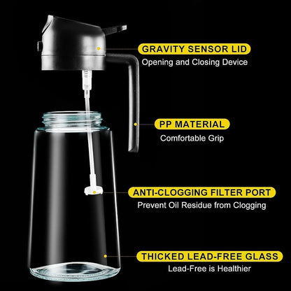 2-in-1 Oil Dispenser & Mist Spray Bottle (500ml)