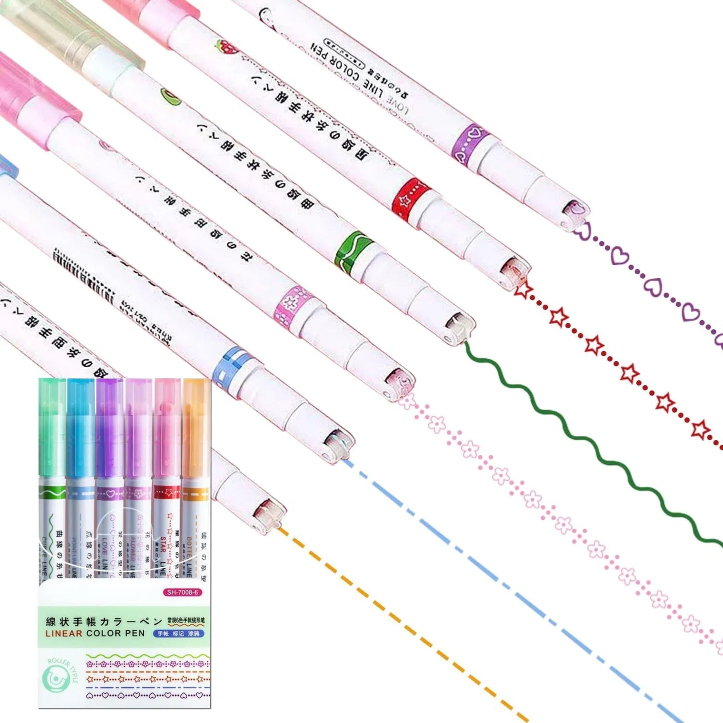 Curved Roller Highlighter Pens for Notes