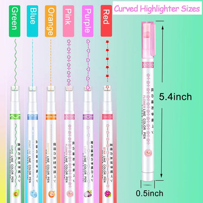 Curved Roller Highlighter Pens for Notes