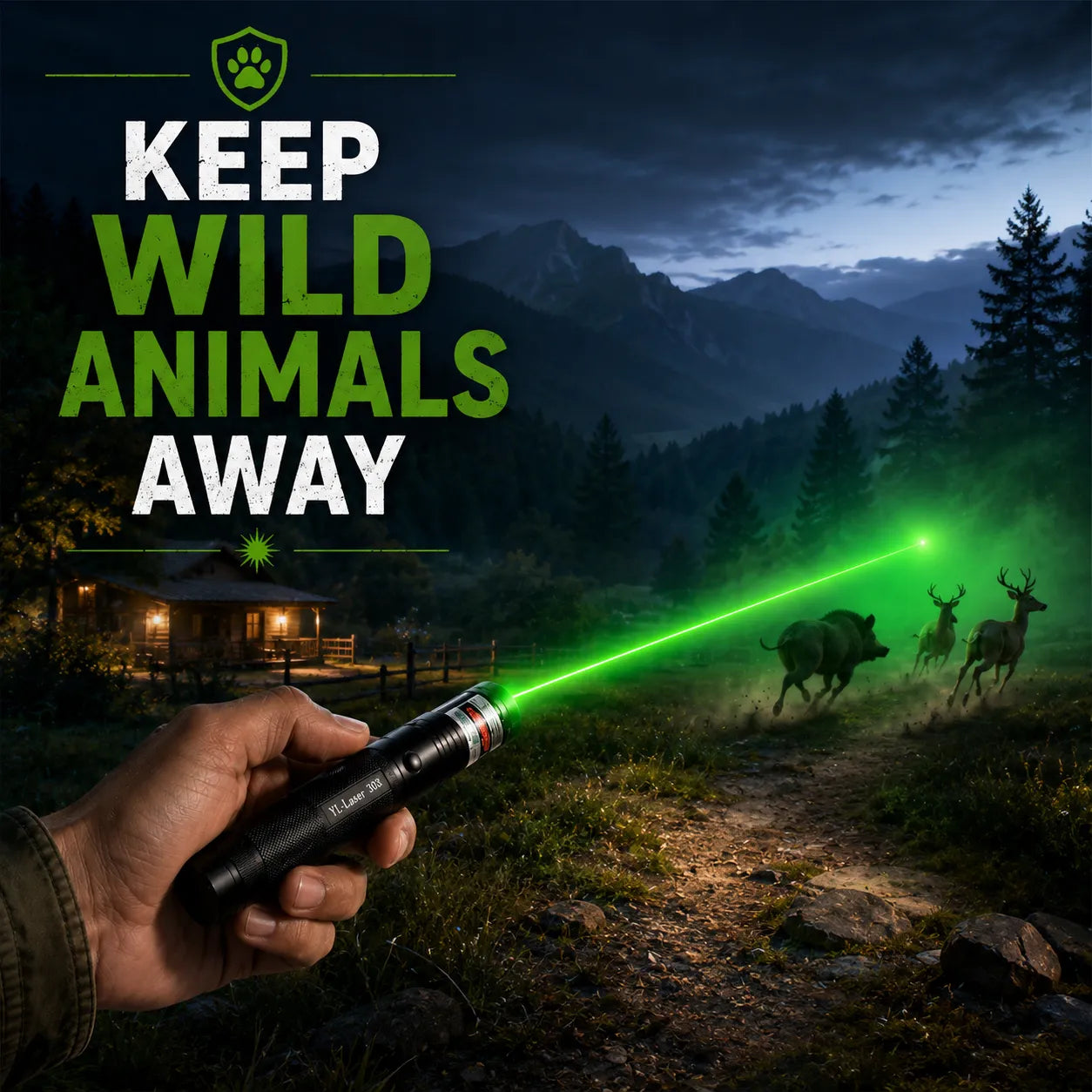 Rechargeable Green Laser Animal Repellent