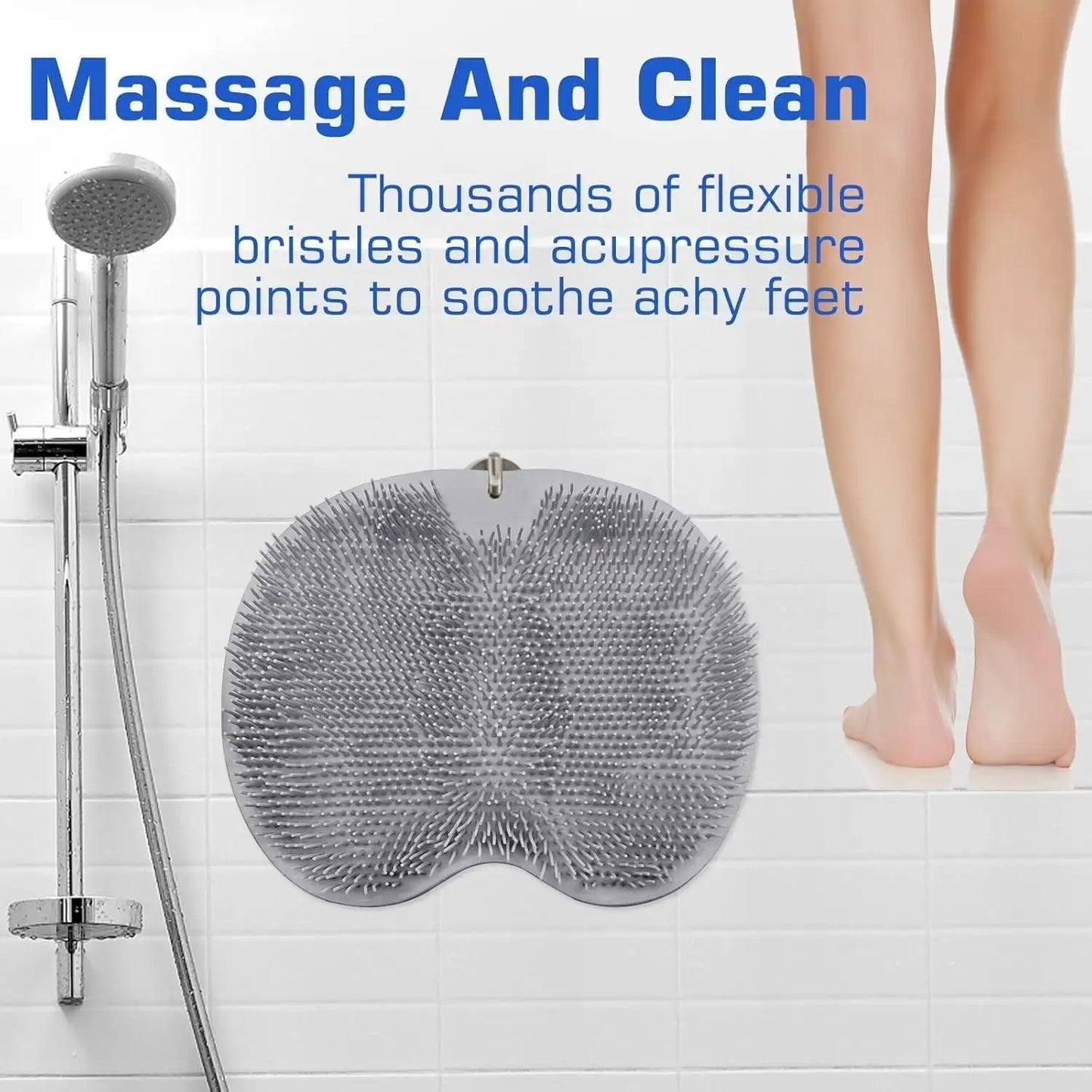Silicone Foot Scrubber Mat for Shower (30x23cm)