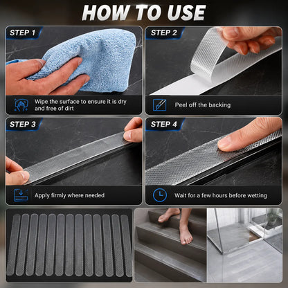 Transparent Anti-Slip Grip Tape – Pack of 12