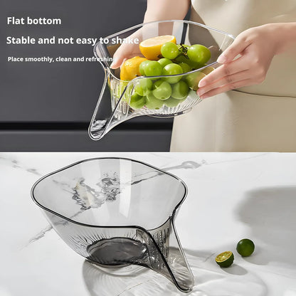 Multi-Purpose Glass Colander Bowl with Drainage