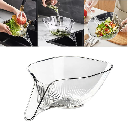 Multi-Purpose Glass Colander Bowl with Drainage