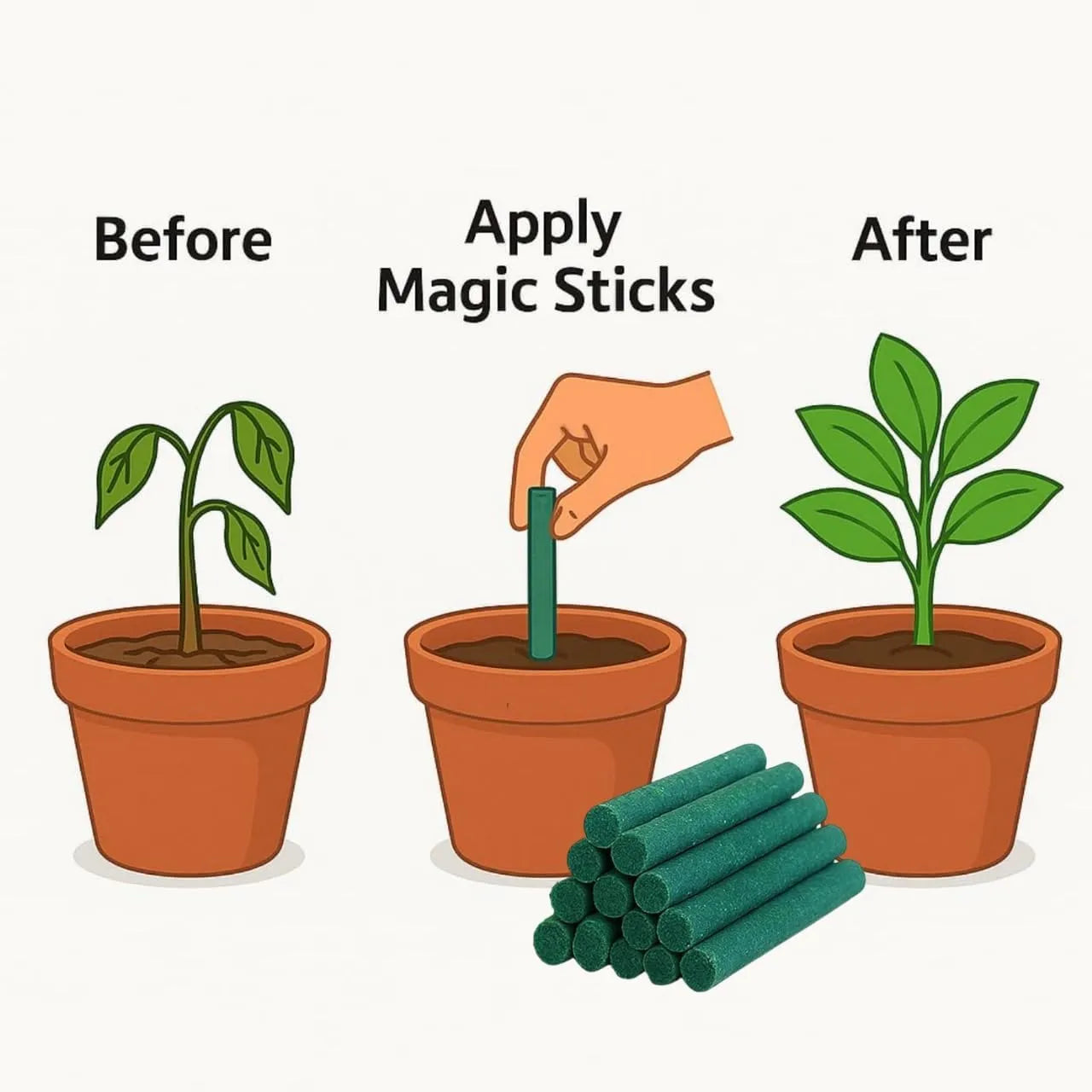 Magic Plant Food Sticks for Indoor & Outdoor Plants