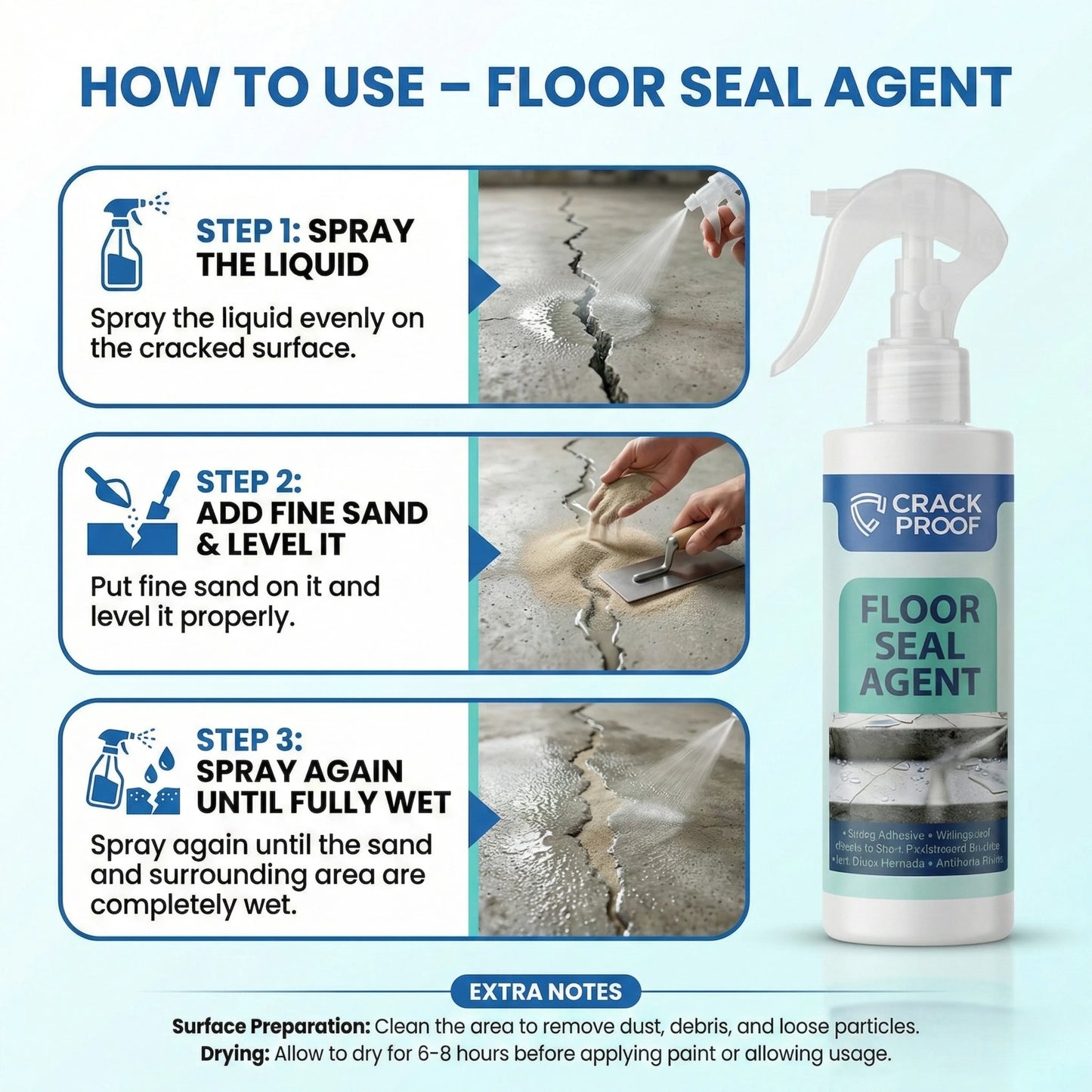 Waterproof Floor Seal Agent Crack Repair Spray for Floors