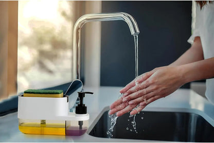 3 in 1 Dish Soap Pump Dispenser with Sponge Holder